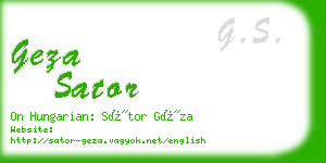 geza sator business card